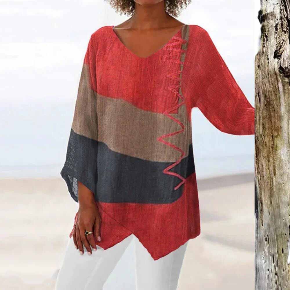 GWENDOLINE | ELEGANT TRICOLOUR BLOUSE WITH LUXE COMFORT