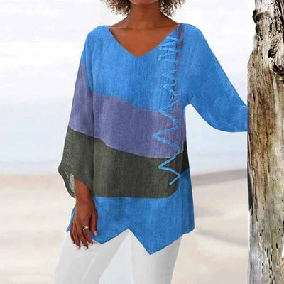 GWENDOLINE | ELEGANT TRICOLOUR BLOUSE WITH LUXE COMFORT