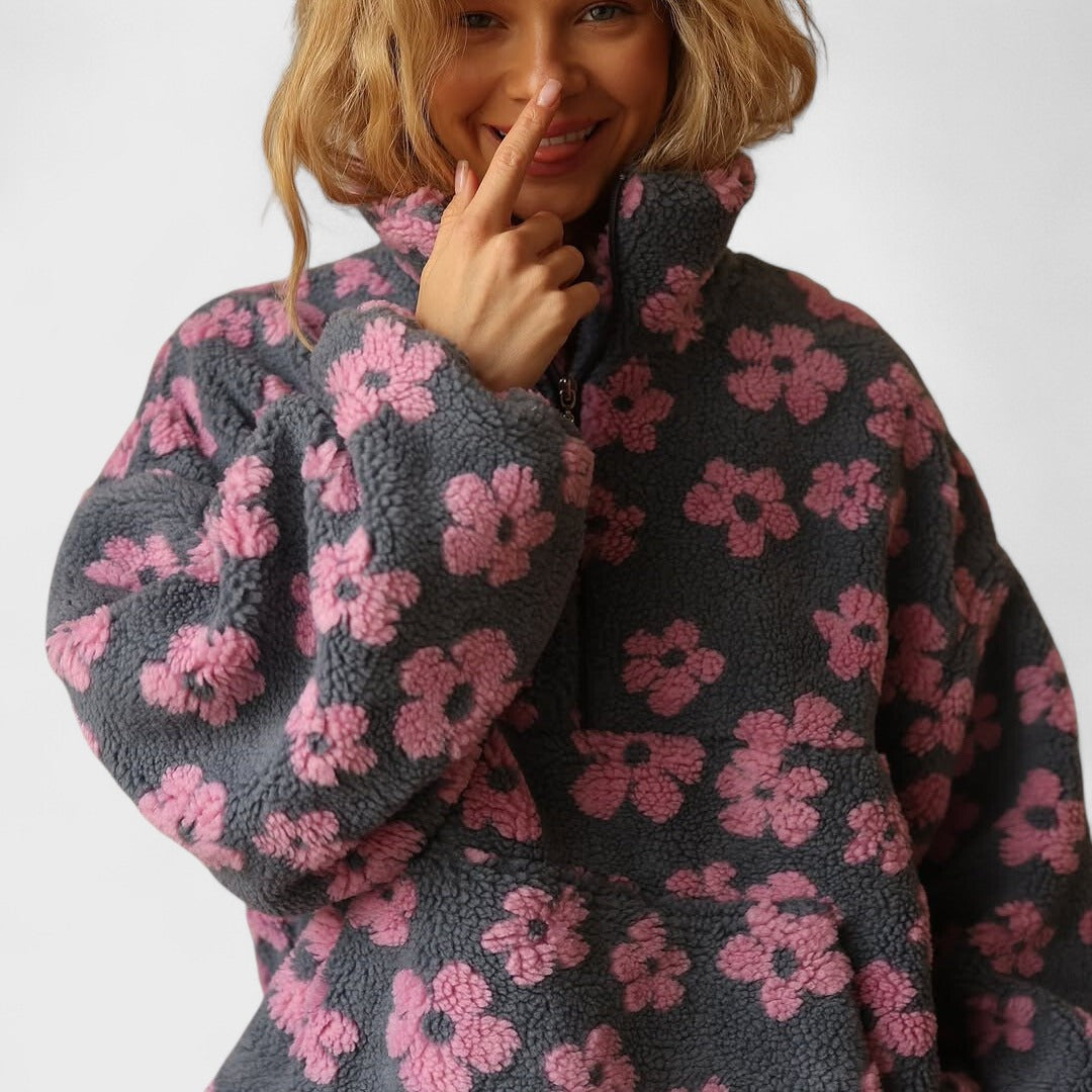 Mike's | Fleece Flower Sweater