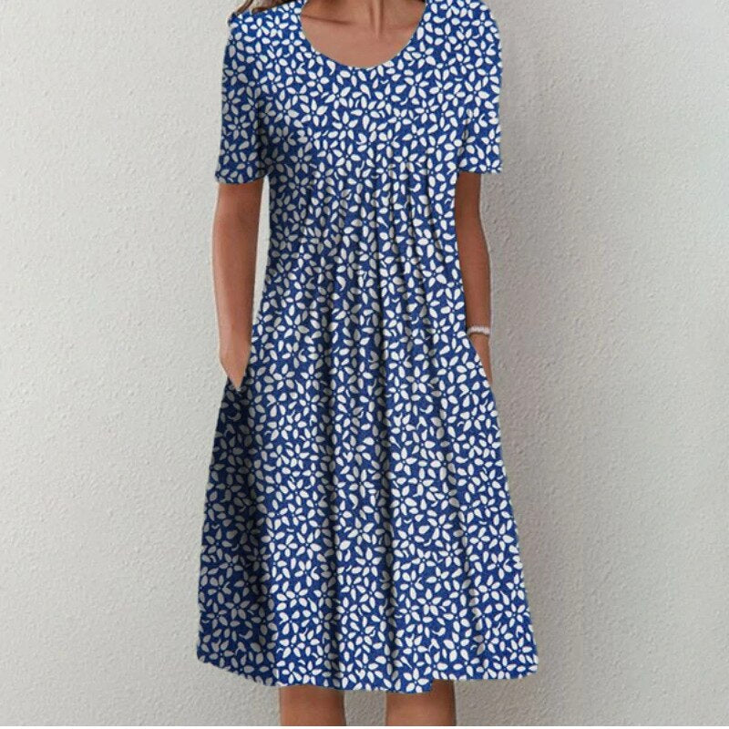 VICTORIA | ELEGANT FLORAL DRESS WITH TUMMY-FLATTERING LAYERS