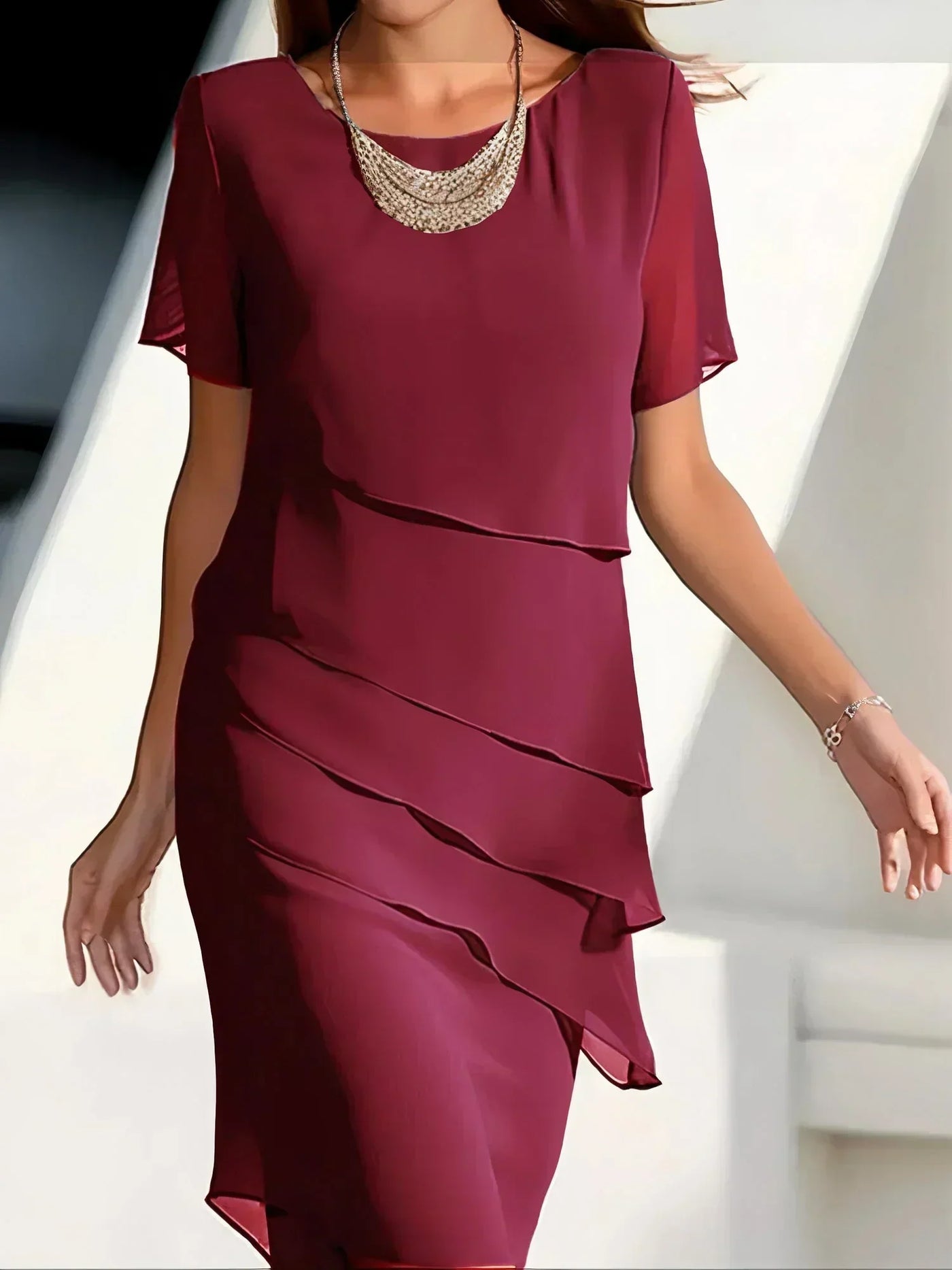 REESE | ELEGANT FITTED DRESS WITH TUMMY COVERAGE