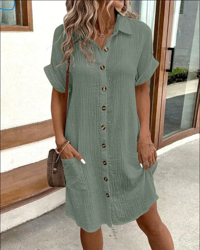 ELODIE | CHIC POLO DRESS WITH TUMMY-FLATTERING