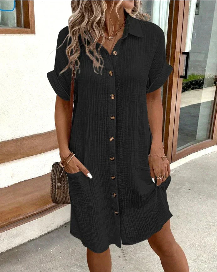 ELODIE | CHIC POLO DRESS WITH TUMMY-FLATTERING