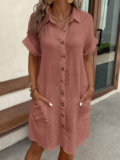 ELODIE | CHIC POLO DRESS WITH TUMMY-FLATTERING