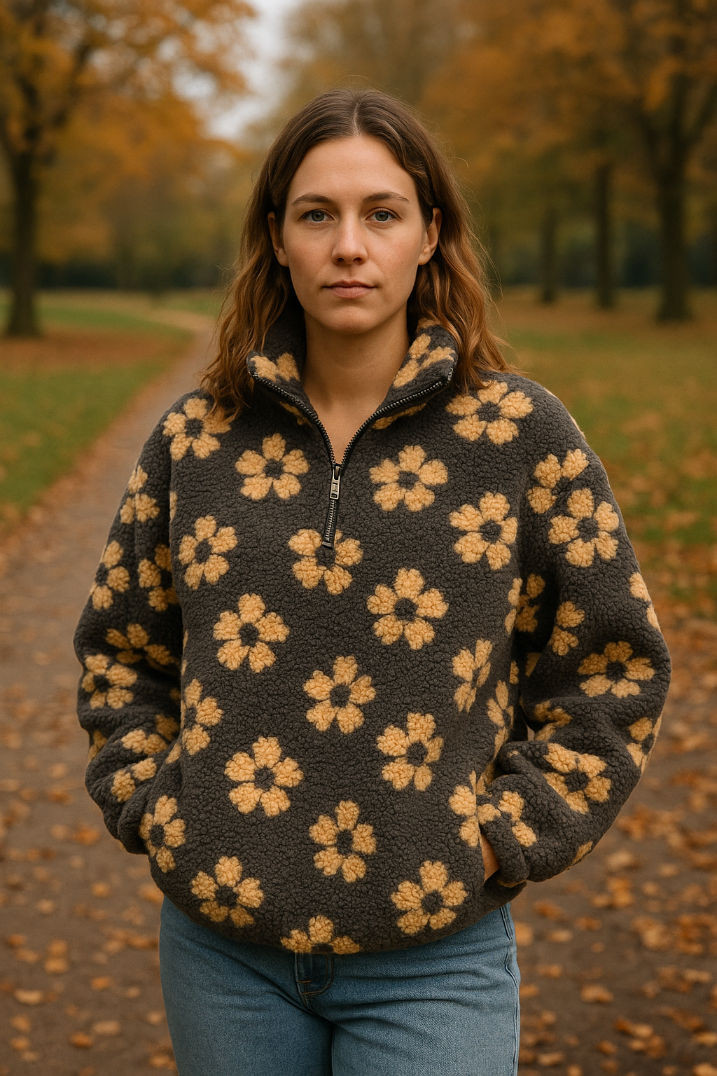 Mike's | Fleece Flower Sweater