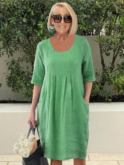 MILLIE - FLOWING A-LINE TUNIC DRESS WITH FLATTERING TUMMY COVERAGE