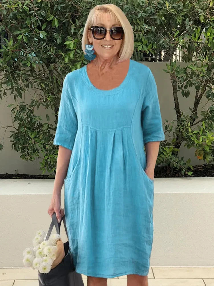 MILLIE - FLOWING A-LINE TUNIC DRESS WITH FLATTERING TUMMY COVERAGE
