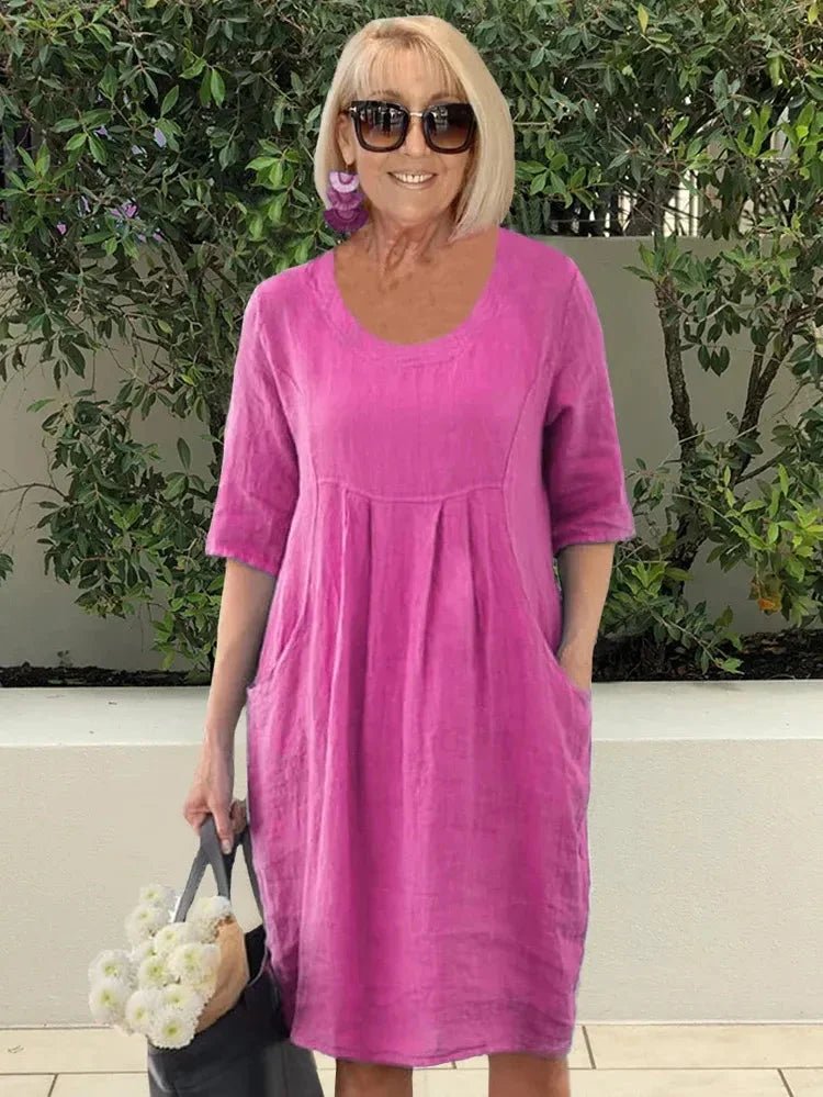 MILLIE - FLOWING A-LINE TUNIC DRESS WITH FLATTERING TUMMY COVERAGE