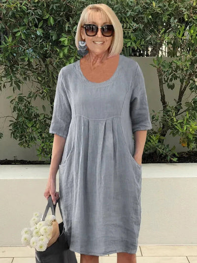 MILLIE - FLOWING A-LINE TUNIC DRESS WITH FLATTERING TUMMY COVERAGE