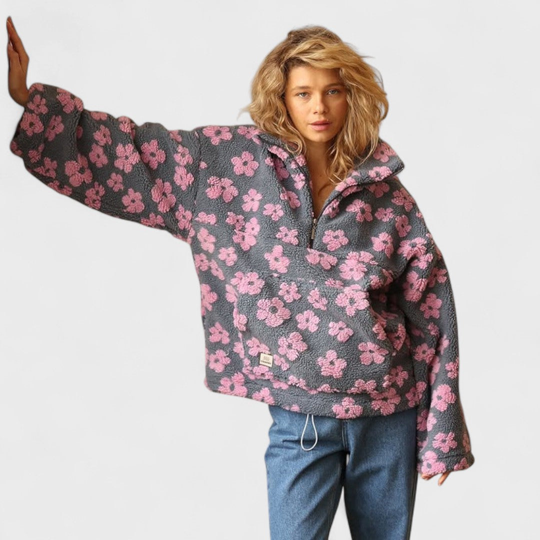 Mike's | Fleece Flower Sweater