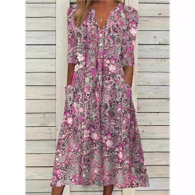 FLORENCE | V-NECK ELEGANT DRESS WITH AIRY FIT
