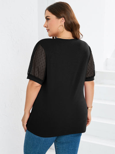 ELEANOR | ELEGANT SHEER-SLEEVE V-NECK BLOUSE