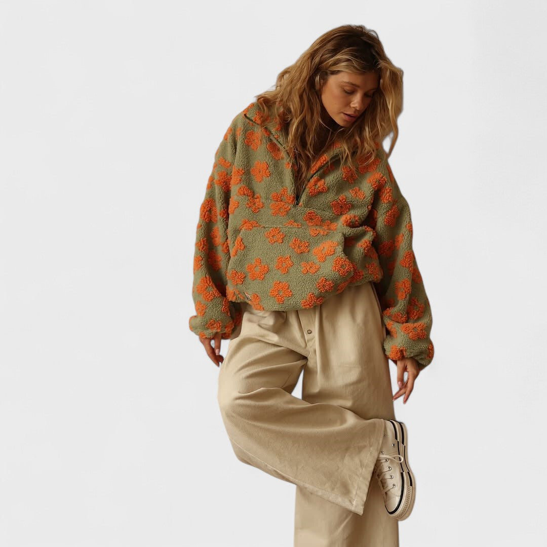 Mike's | Fleece Flower Sweater
