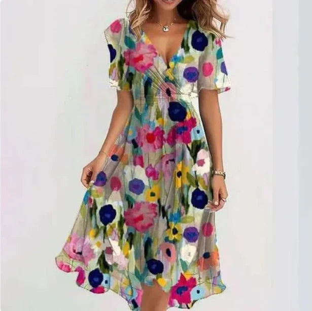 ALICE | ELEGANT V-NECK SUMMER DRESS